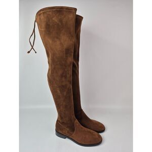 Stuart Weitzman Women's Jocey Suede Over The Knee Boots Lowland Brown Size 9